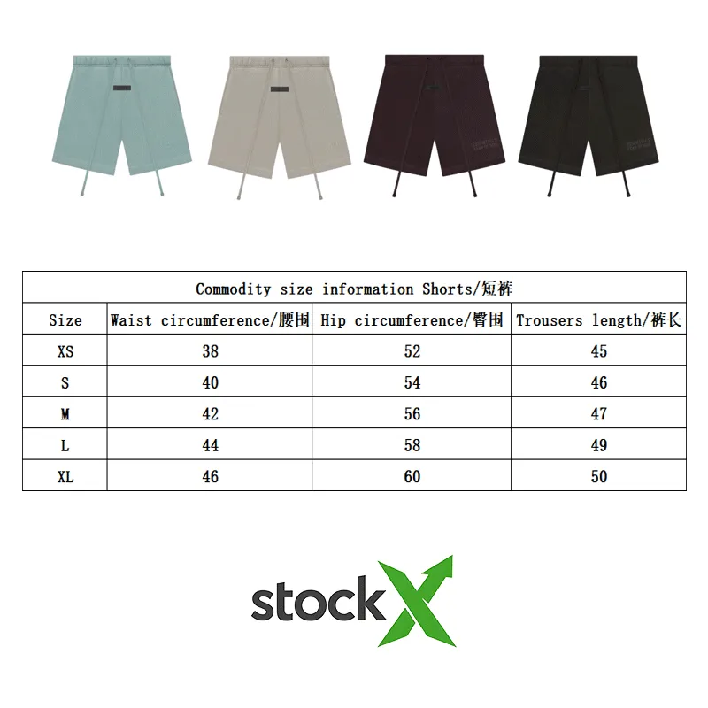 🦋Exclusive for cross-border supply, Hot Sale🦋80 【Purple】Essentials FW 23 Essentials Shorts Smoke Solid color elastic straight American heavyweight casual shorts for men and women Same Style ESSENTIALS was founded in Los Angeles, USA in 2018. The original intention of the establishment was to let more people wear affordable Versatile trendy items. In terms of fabric tailoring, it follows the same comfort and fineness as FEAR OF GOD, and the design is simplified from complexity, with the eye-catching "ESSENTIALS" LOGO running throughout. ESSENTIALS has been favored by fashion enthusiasts since its launch, and many European and American superstars are also its loyal buyers, such as KANYE WEST, JUSITN BIEBER, RIHANNA, etc. . . . . The most popular FOG color on the Internet is here, double-row silicone, the original custom-made fabric is soft and comfortable, no color difference, the custom-dyed rib collar is dyed in the same vat, the original Authentic designated flocking printing factory, there are few machines on the market that can produce a three-dimensional 3D feeling, the width and length of each letter and the 3D depth, etc., the ceiling of the industry, that is to say, you don’t need to look closely to know that it is 3D. In the details, we can see that the size of each corner of the hood is symmetrical and made of double-layer fabric. Factory’s great technology is that it can make each corner symmetrical so that it doesn’t look soft and floppy when worn, and it feels stiff. The original OVERSIZE version is full of high street style. Color: Light Black, Haze Blue, Plum, Seal Gray Size: XS-XL (maximum weight) Recommended: Same Style for men and women